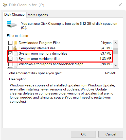 Disk cleanup